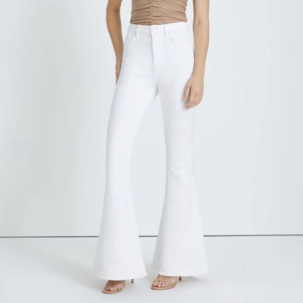 7 For All Mankind White Flare Jeans
